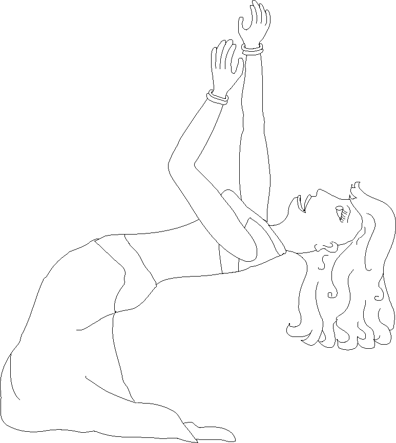 Drawing To Color Of A Dancer Doing A Backbend